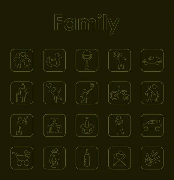 Joukko perheen yksinkertaisia kuvakkeita — vektorikuva