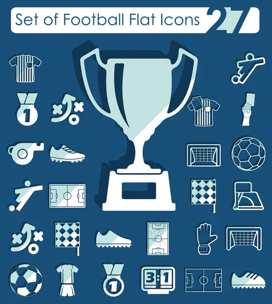 Set van voetbal plat pictogrammen — Stockvector