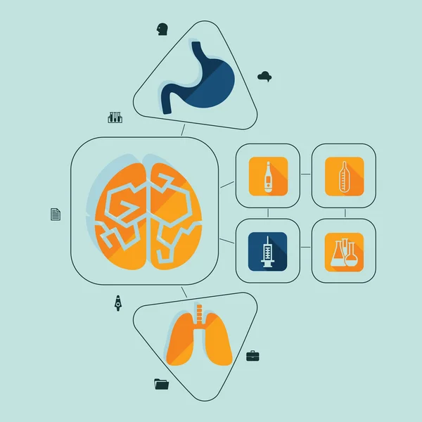 Medicina plana infográfico —  Vetores de Stock