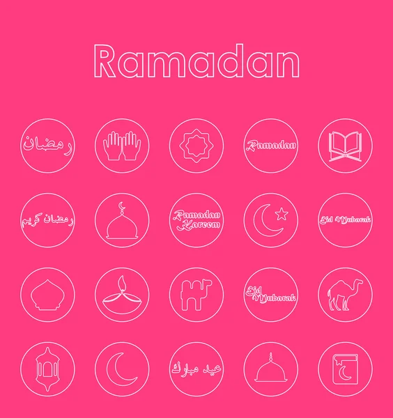 Set of ramadan simple icons — Stock Vector