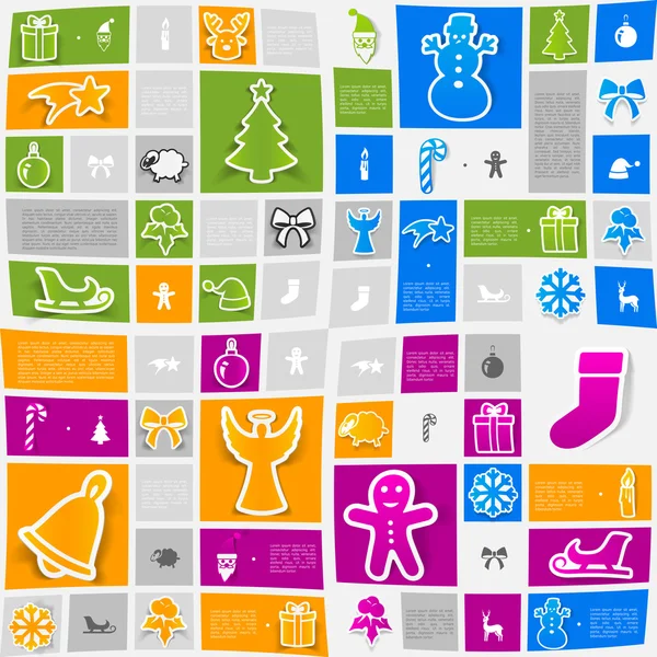 Christmas sticker infographic — Stock Vector