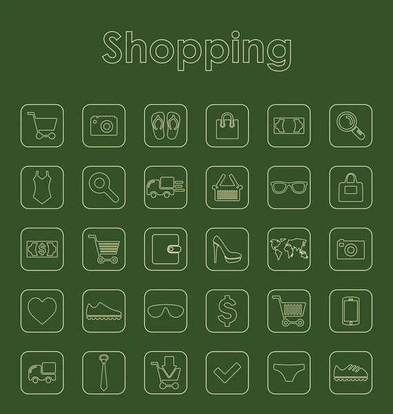 Set di shopping semplici icone — Vettoriale Stock