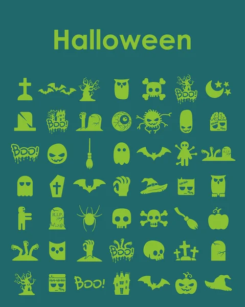 Conjunto de iconos simples de Halloween — Archivo Imágenes Vectoriales