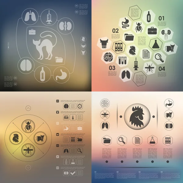Icônes infographiques vétérinaires — Image vectorielle