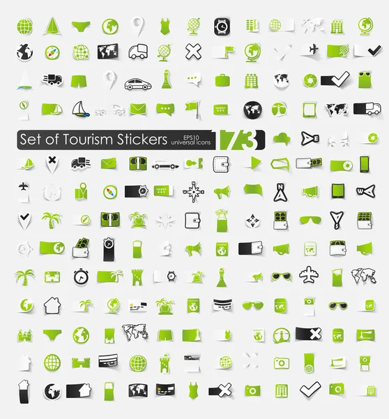 Jeu de stickers tourisme — Image vectorielle