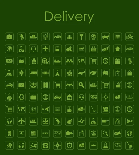 Set of delivery simple icons — Stock Vector