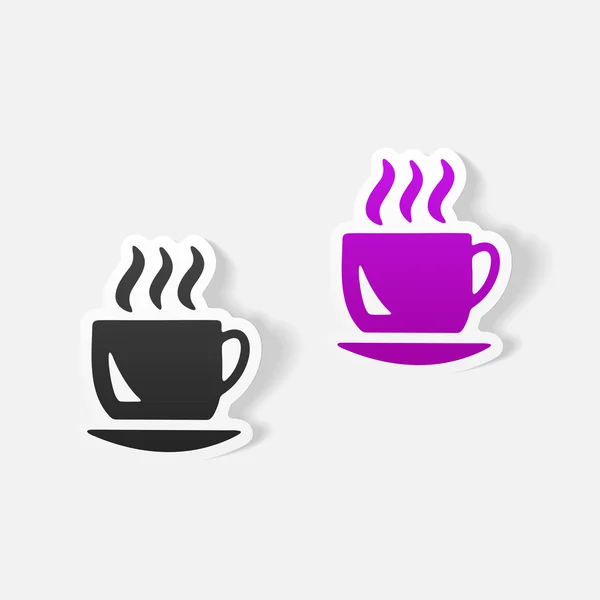 Elemento de design realista: café — Vetor de Stock