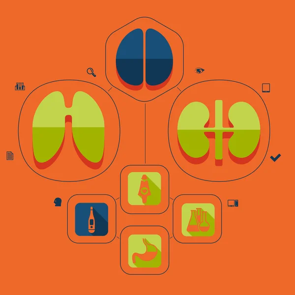 Medicina infografía plana — Vector de stock