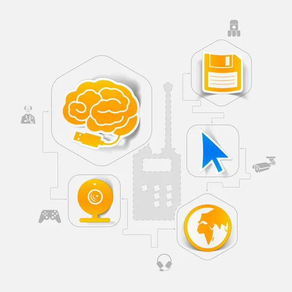 Tecnología pegatina infografía — Archivo Imágenes Vectoriales