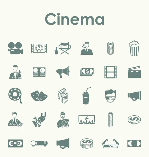 Reihe von Kino einfachen Symbolen — Stockvektor