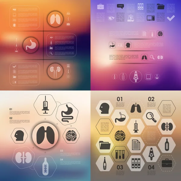 Iconos de infografía médica — Vector de stock