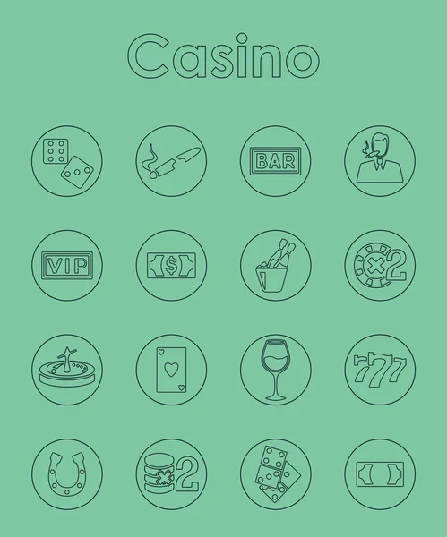 Set van de eenvoudige pictogrammen casino — Stockvector