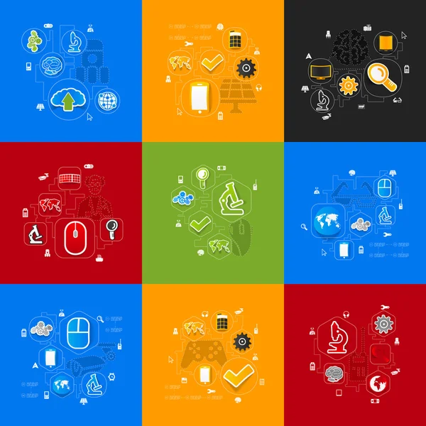 Tecnología pegatina infografía — Archivo Imágenes Vectoriales