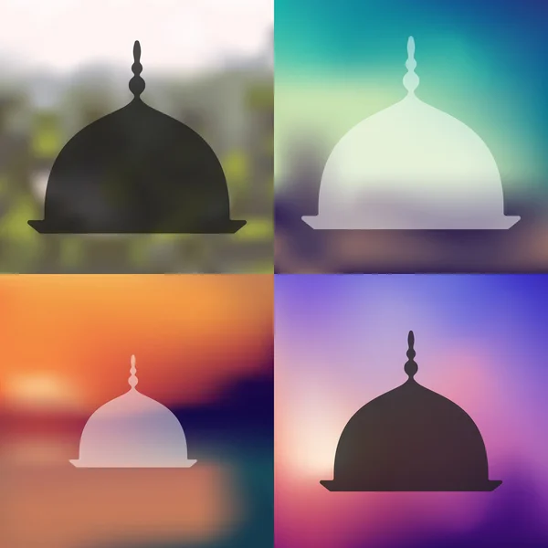 Blurred Mosque icon — Stock Vector