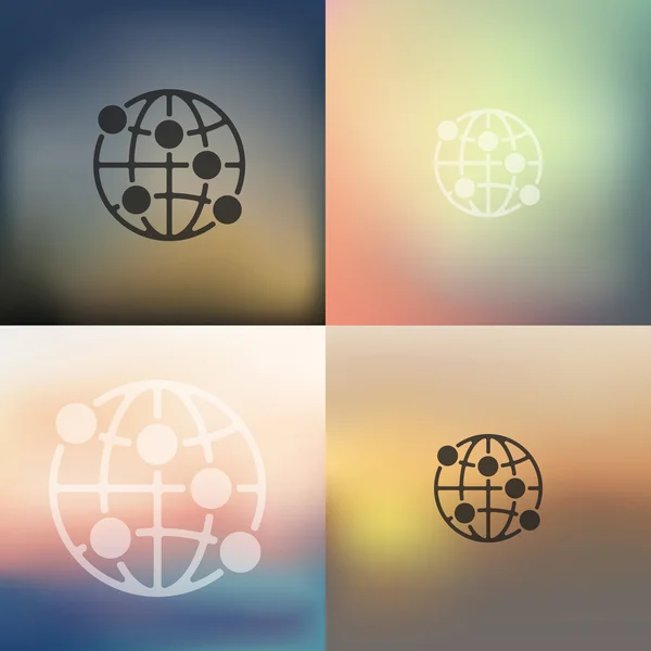 Blurred globe icon — Stock Vector