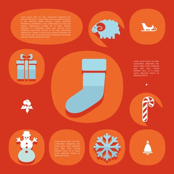 Kerstmis platte infographic — Stockvector