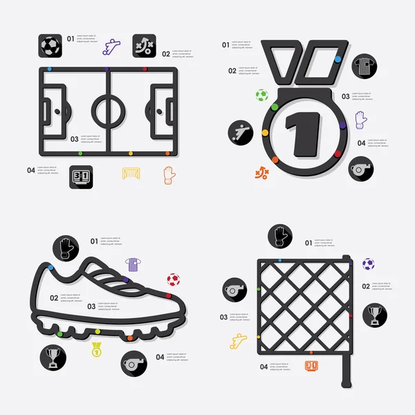 Icona infografica di calcio — Vettoriale Stock