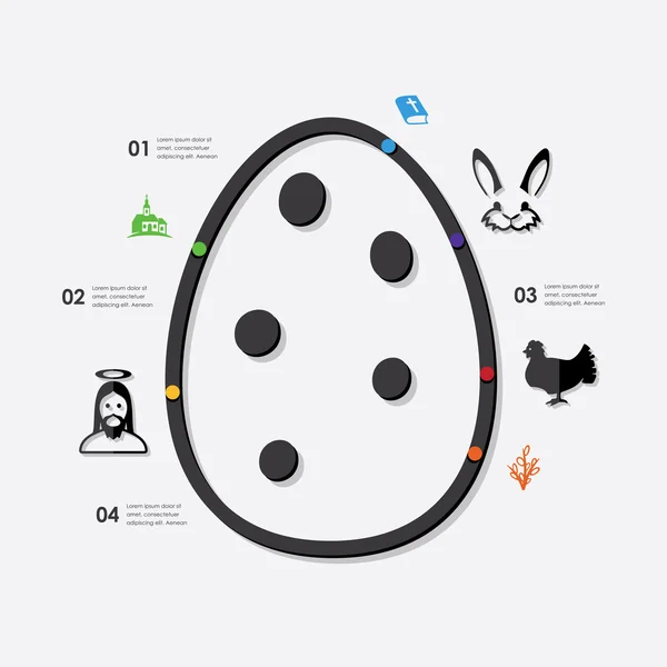 Icono de infografía de Pascua — Archivo Imágenes Vectoriales