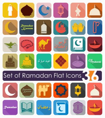 Ramazan düz simgeler kümesi