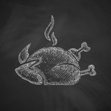 Kara tahta simgesine tavuk