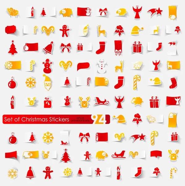 Verzameling van Kerstmis stickers — Stockvector