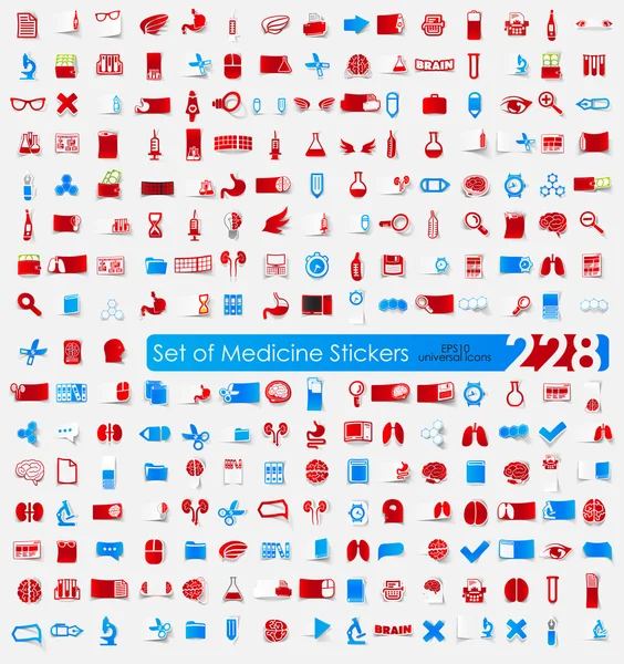 Set van geneeskunde stickers — Stockvector