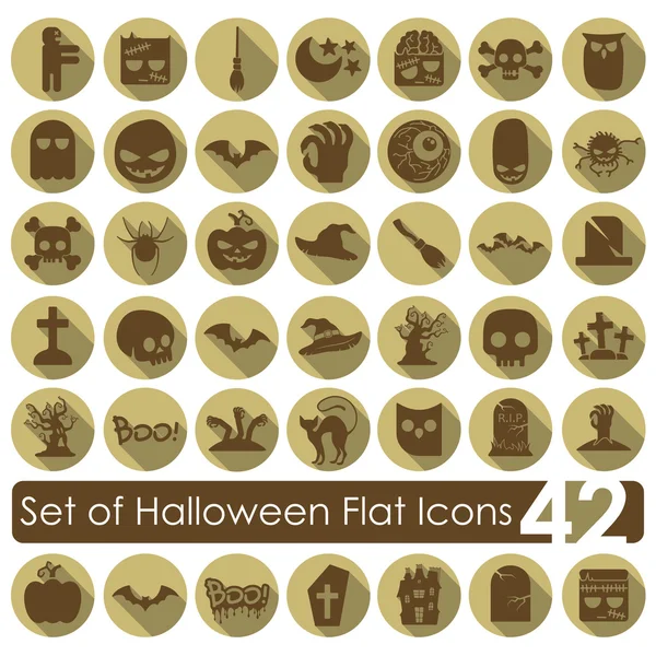 Conjunto de iconos planos de Halloween — Archivo Imágenes Vectoriales