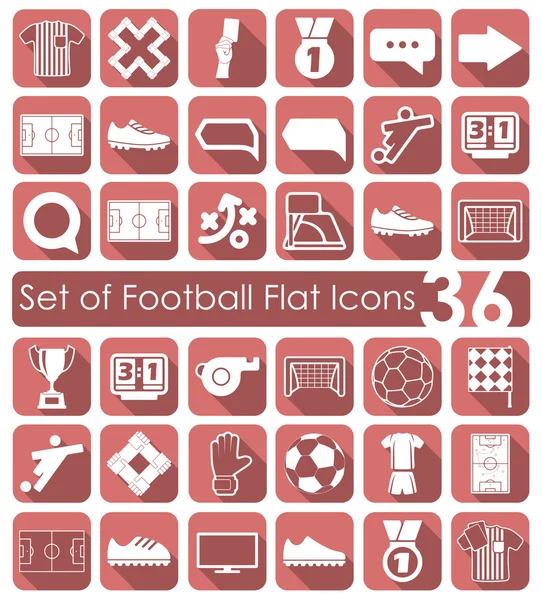 Ensemble d'icônes plates de football — Image vectorielle