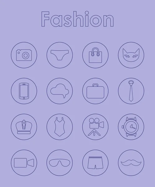 Conjunto de iconos simples de moda — Vector de stock