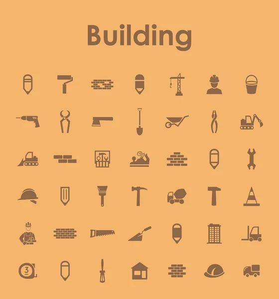 Conjunto de iconos simples de construcción — Vector de stock