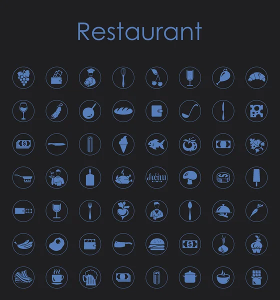 Conjunto de iconos simples de restaurante — Vector de stock