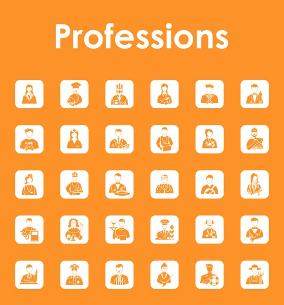 Conjunto de profesiones iconos simples — Vector de stock