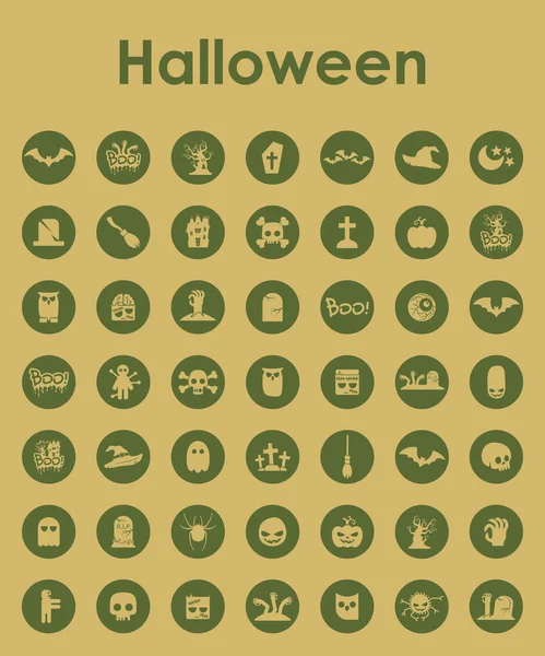 Набор простых икон на Хэллоуин — стоковый вектор