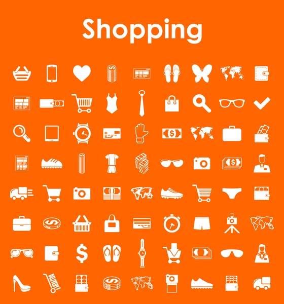 Conjunto de iconos simples de compras — Vector de stock