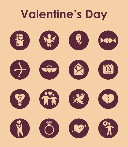 Set of Valentine's Day simple icons — Stock Vector