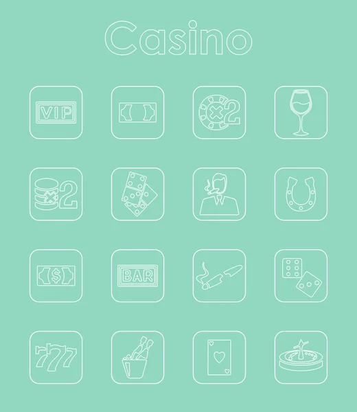 Casino basit simgeler kümesi — Stok Vektör