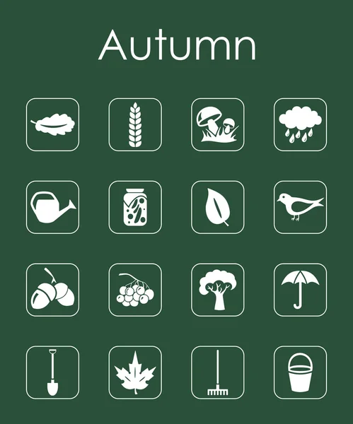 Set of autumn simple icons — Stock Vector