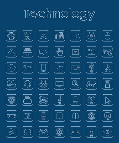 Conjunto de iconos simples de tecnología — Vector de stock