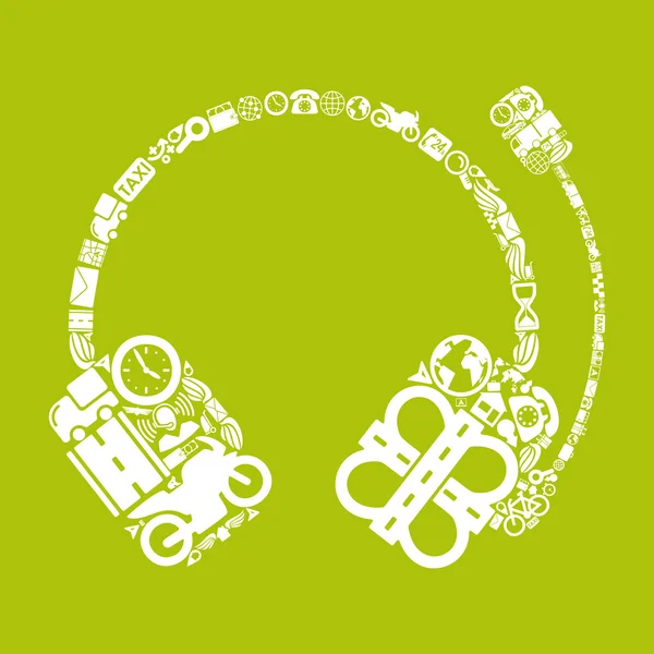 Ακουστικά εικονίδιο σε σχήμα — Διανυσματικό Αρχείο