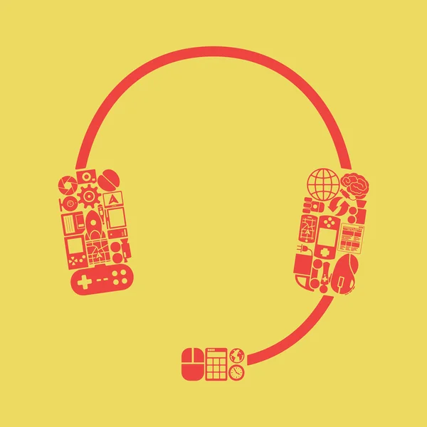 Headphones icon shaped — Stock Vector