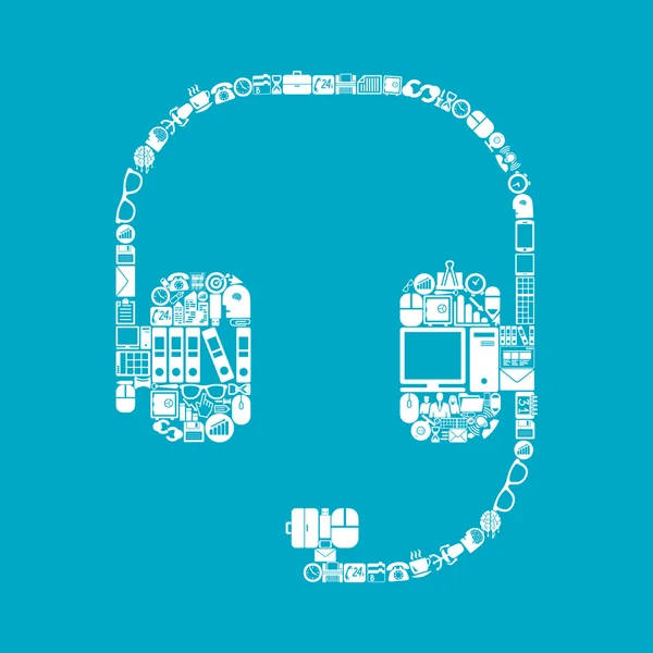 Ikona słuchawki w kształcie — Wektor stockowy
