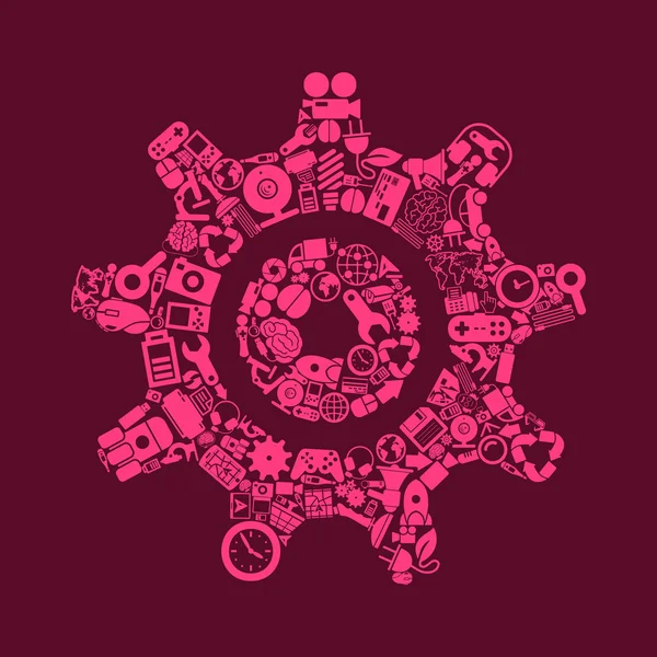 Cogwheel icon shaped — Stock Vector