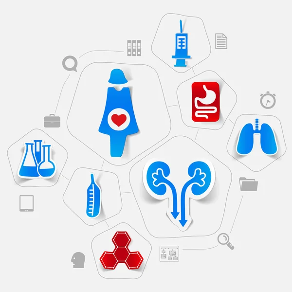 Infográfico da etiqueta da medicina — Vetor de Stock