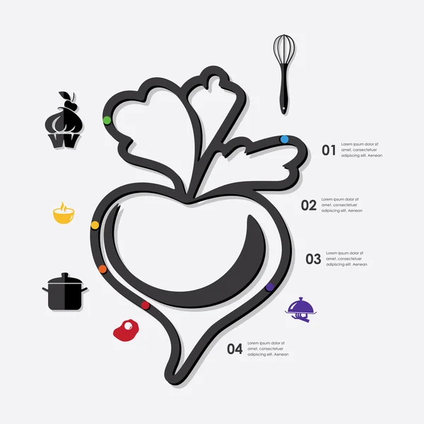 レストラン インフォ グラフィックの要素 — ストックベクタ