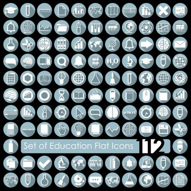 Eğitim düz simgeler kümesi