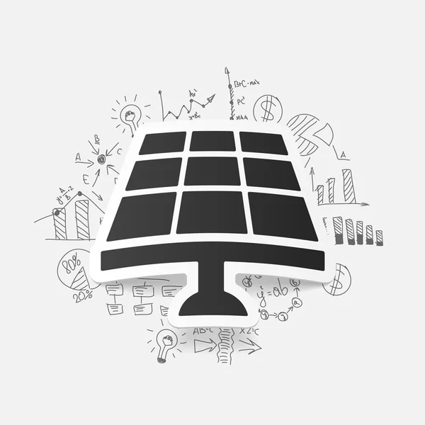 Fórmulas de negocio con batería solar — Vector de stock
