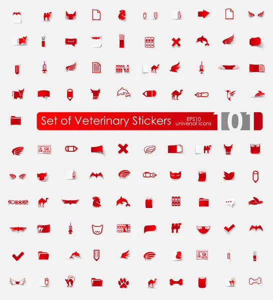 Aantal veterinaire stickers — Stockvector