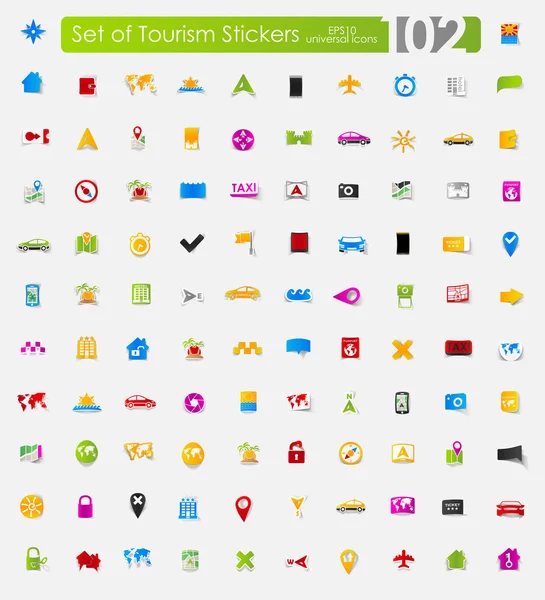 Наклейки для туризма — стоковый вектор