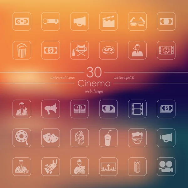 Set van cinema-iconen — Stockvector