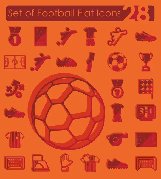 Set van voetbal plat pictogrammen — Stockvector